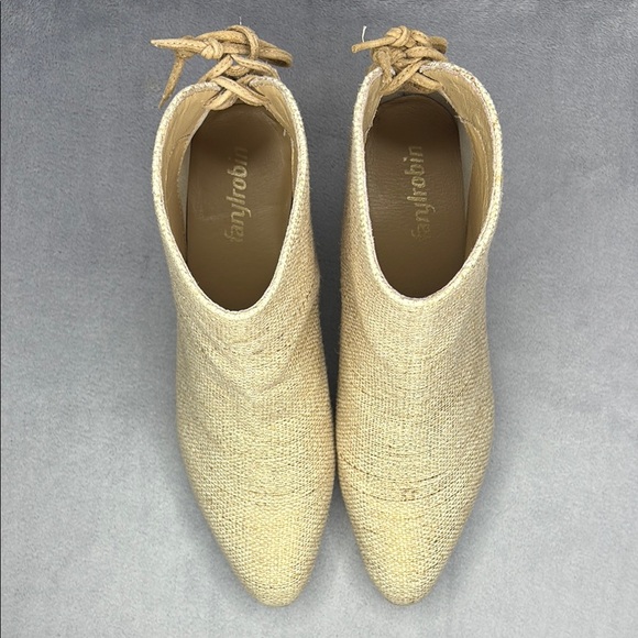🔥🔥🔥Anthropologie Farylrobin Metallic Linen Ankle Boots Size: 8M🔥🔥🔥 - Picture 8 of 10